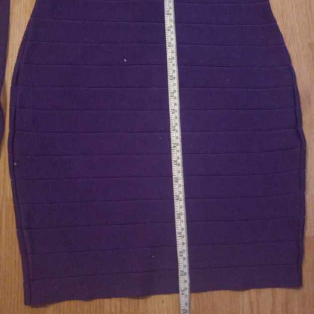 Venus Purple Chiffon Sheer Overlay Bodycon Bandage Dress Size 4 - Picture 6 of 6